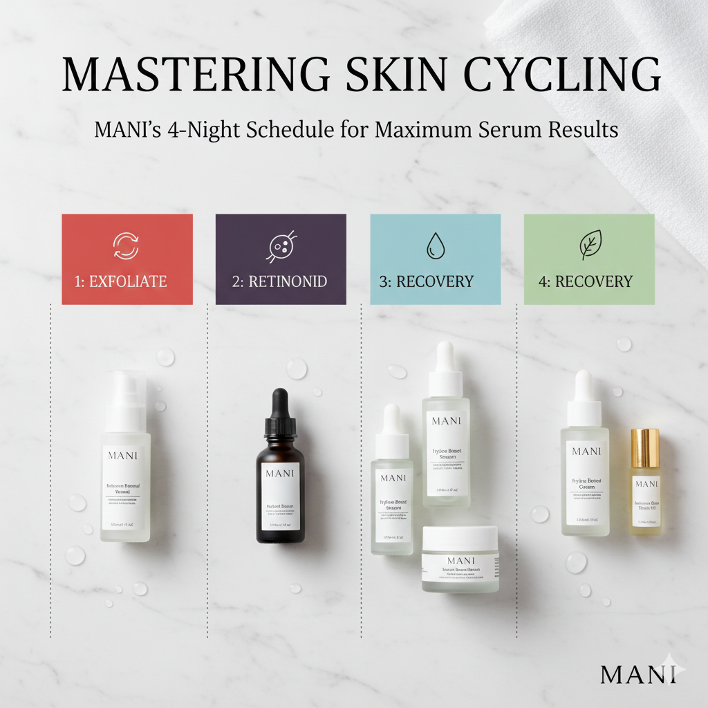 Mastering Skin Cycling: MANI's 4-Night Schedule for Maximum Serum Results