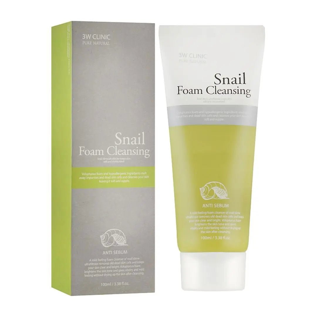 Snail Foam Cleansing tube and packaging on a white background