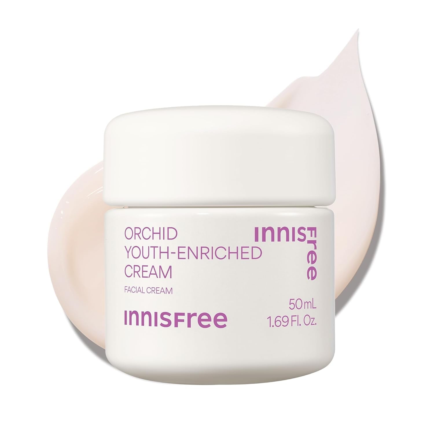 Innisfree Orchid Youth-Enriched Cream jar on a white background