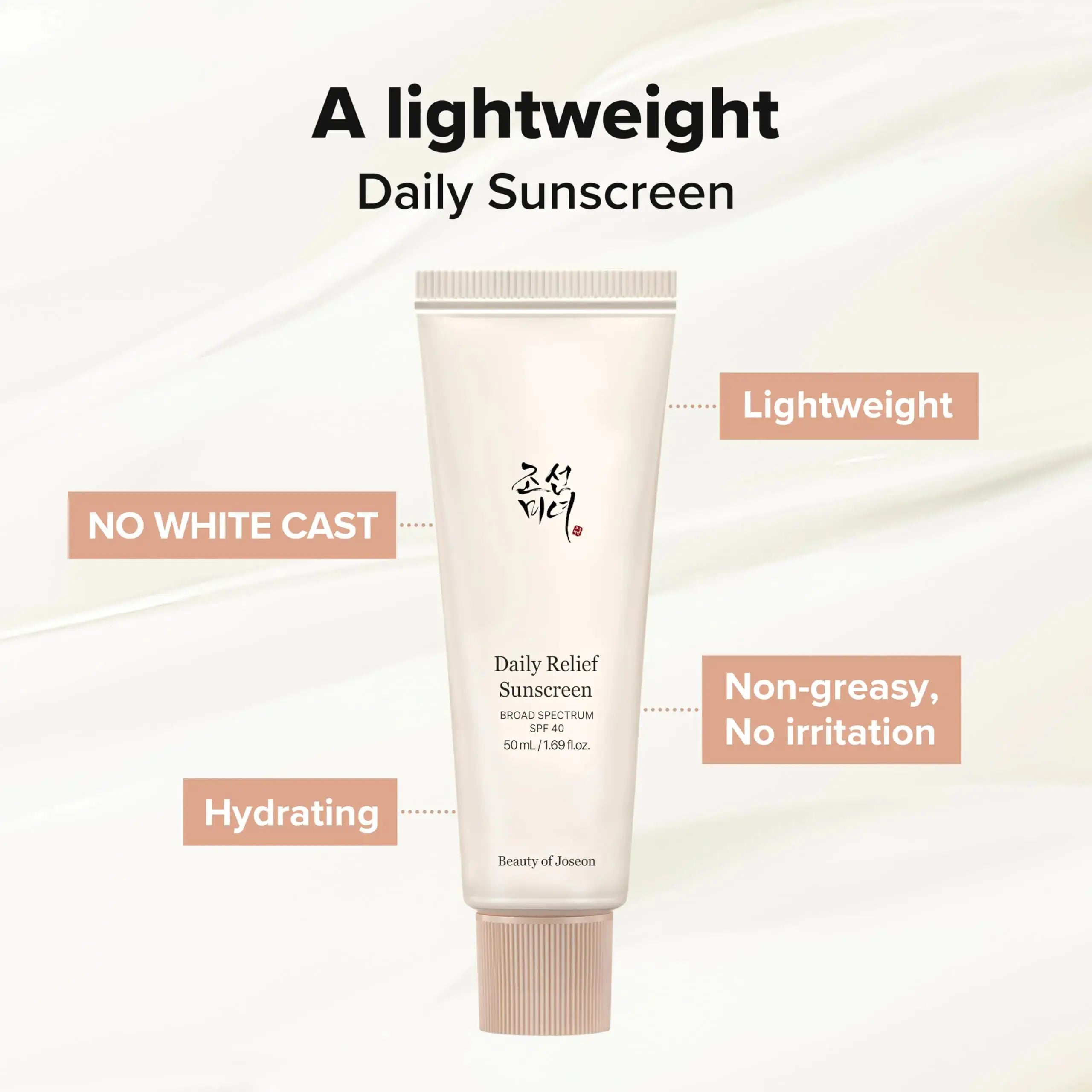 Beauty of Joseon Daily Relief Sunscreen for face - Sun moisturizing with Broad Spectrum SPF 40
