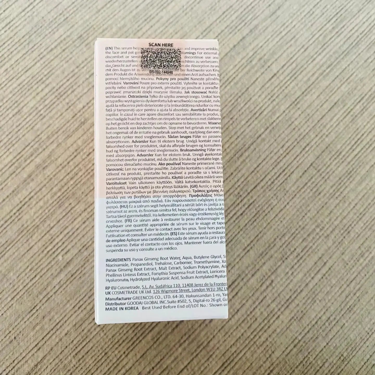 Beauty of Joseon Revive Snail Mucin Ginseng Serum -  Hydrating Peptide Facial Moisturizer