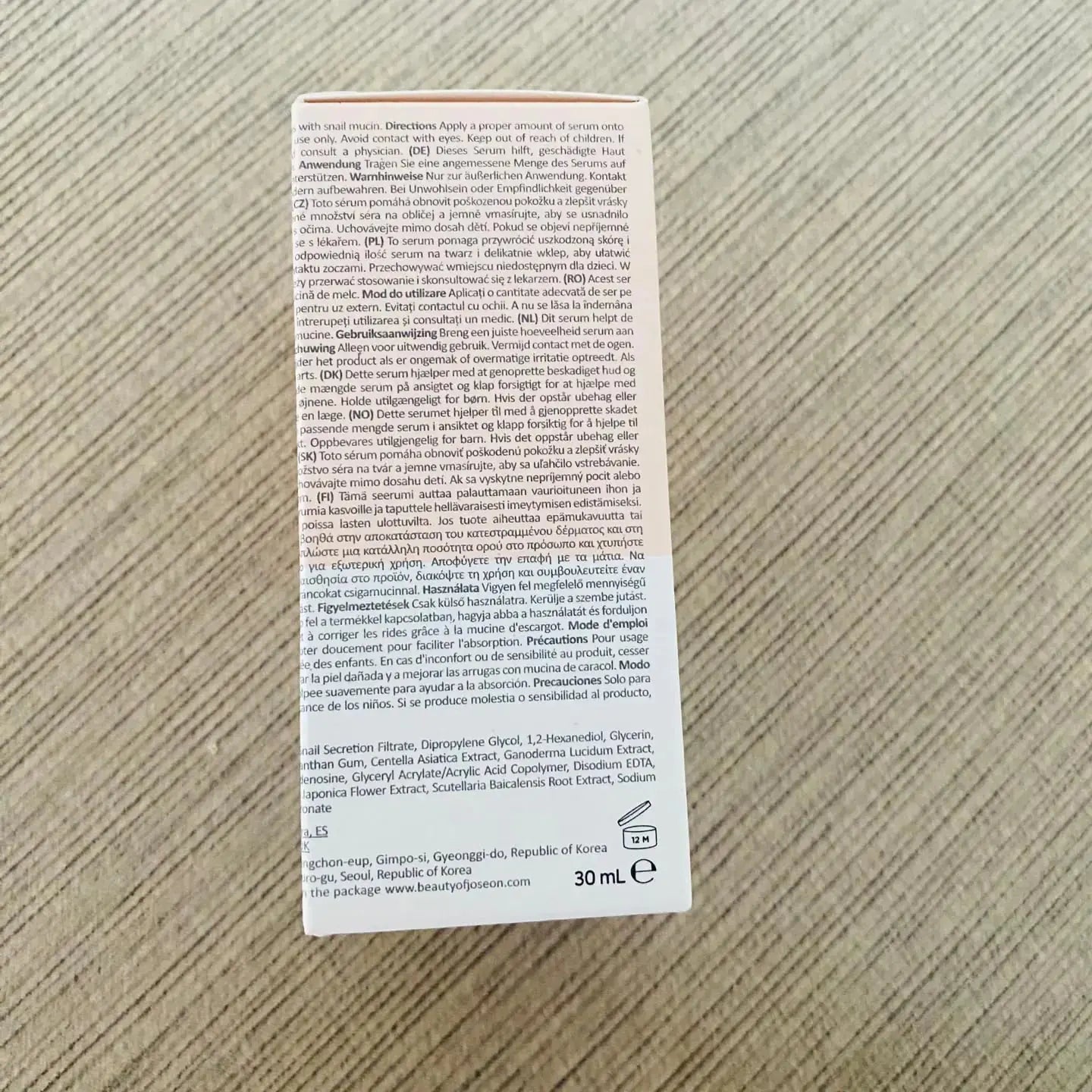 Beauty of Joseon Revive Snail Mucin Ginseng Serum -  Hydrating Peptide Facial Moisturizer