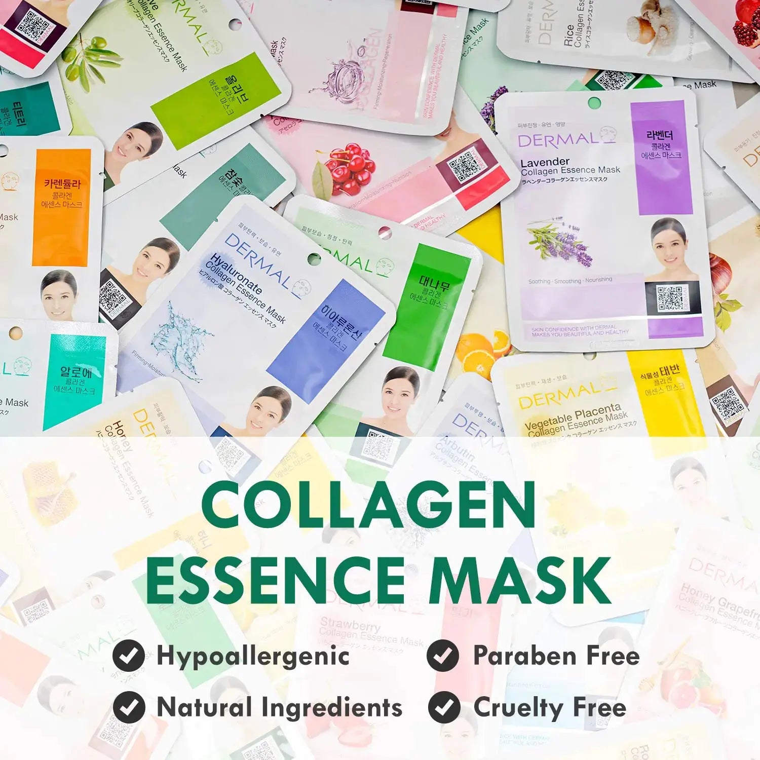 DERMAL 16 Combo Pack B Collagen Essence Korean Face Mask - Hydrating & Soothing Sheet Mask for Radiant Skin
