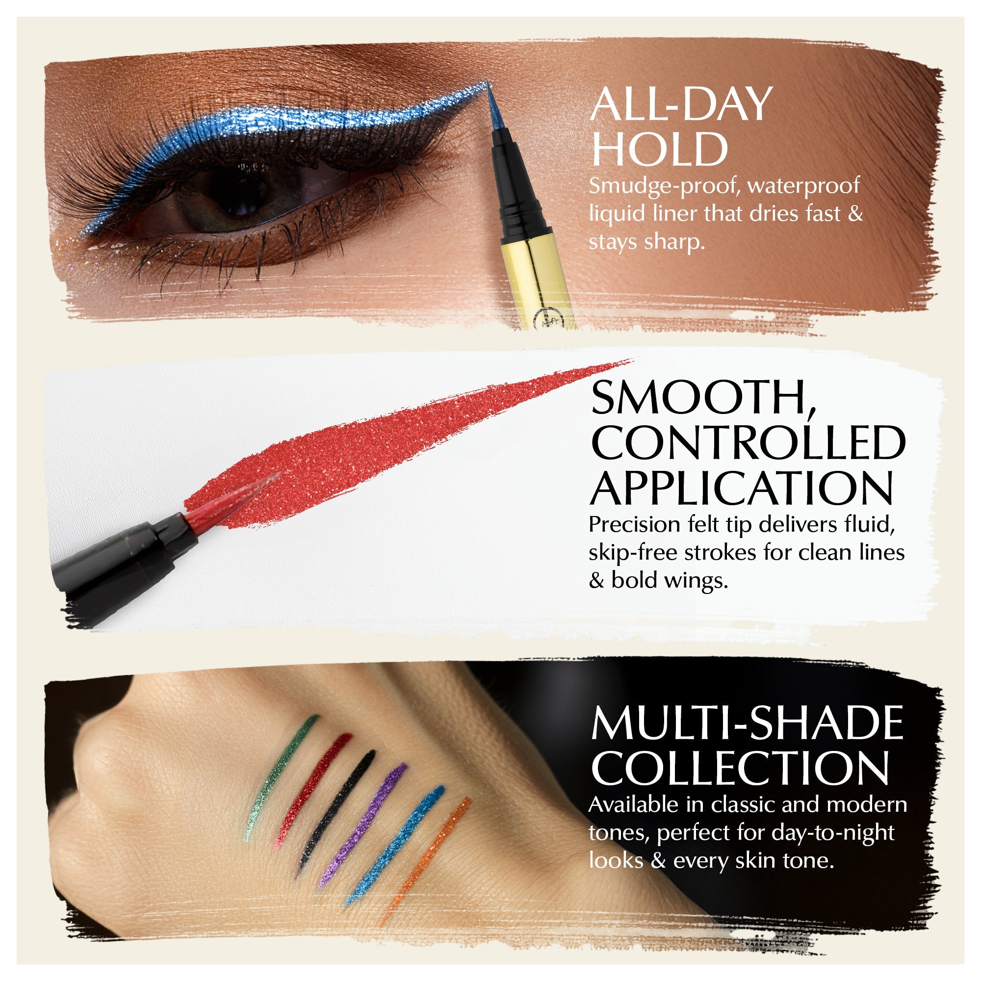 Waterproof Liquid Eyeliner Pen – Vegan, Gluten-Free, Smudge-Proof Precision in Matte & Shimmer Shades