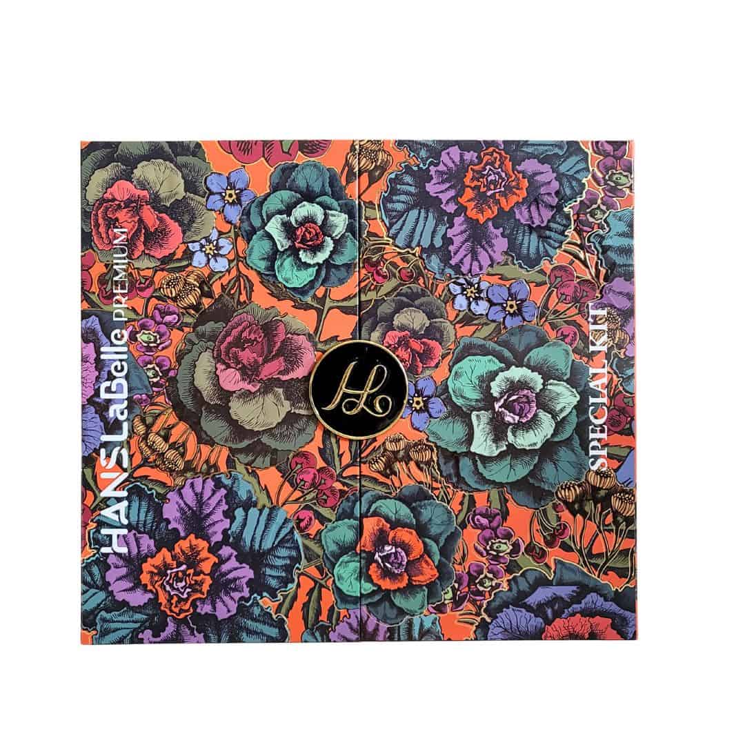 Hansel & Basel floral patterned product packaging with brand logo