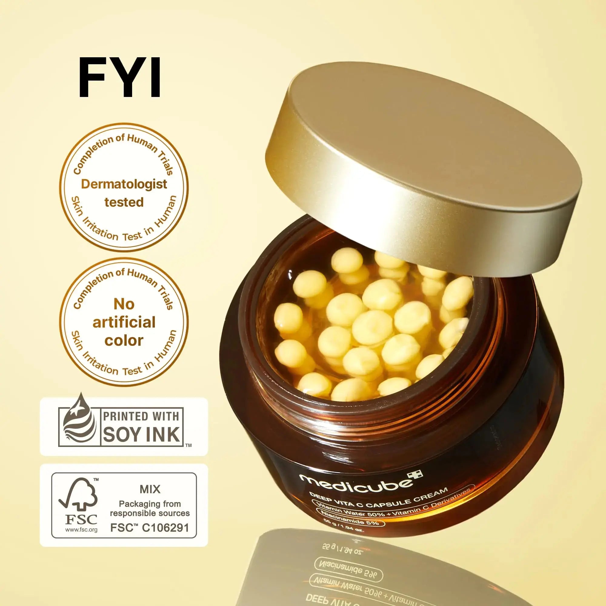 Medicube Deep Vitamin C Golden Capsule Face Moisturizer - Advanced Hydration for Radiant Skin