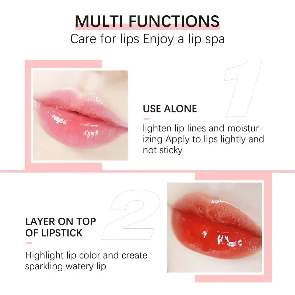 Transparent Hydrating Plumping Lip Glow Oil, Tinted Lip Balm Lip Care | Non-Sticky Long Lasting Lip Oil Gloss 2PCS Cherry