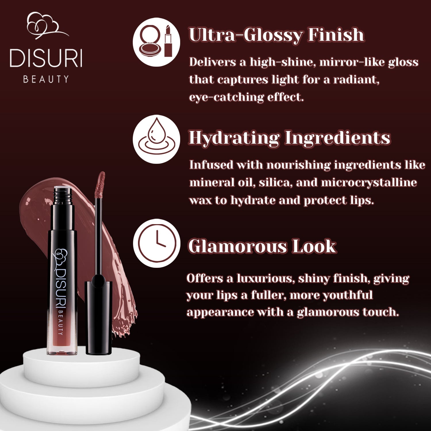 DISURI Beauty Glossy Blast Lip Gloss - Selena