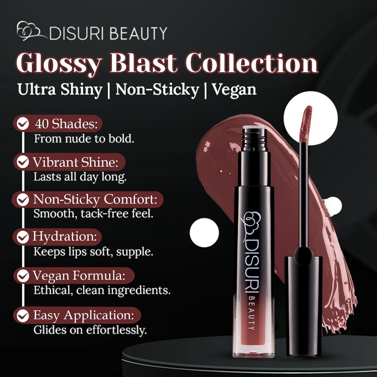 DISURI Beauty Glossy Blast Lip Gloss - Selena