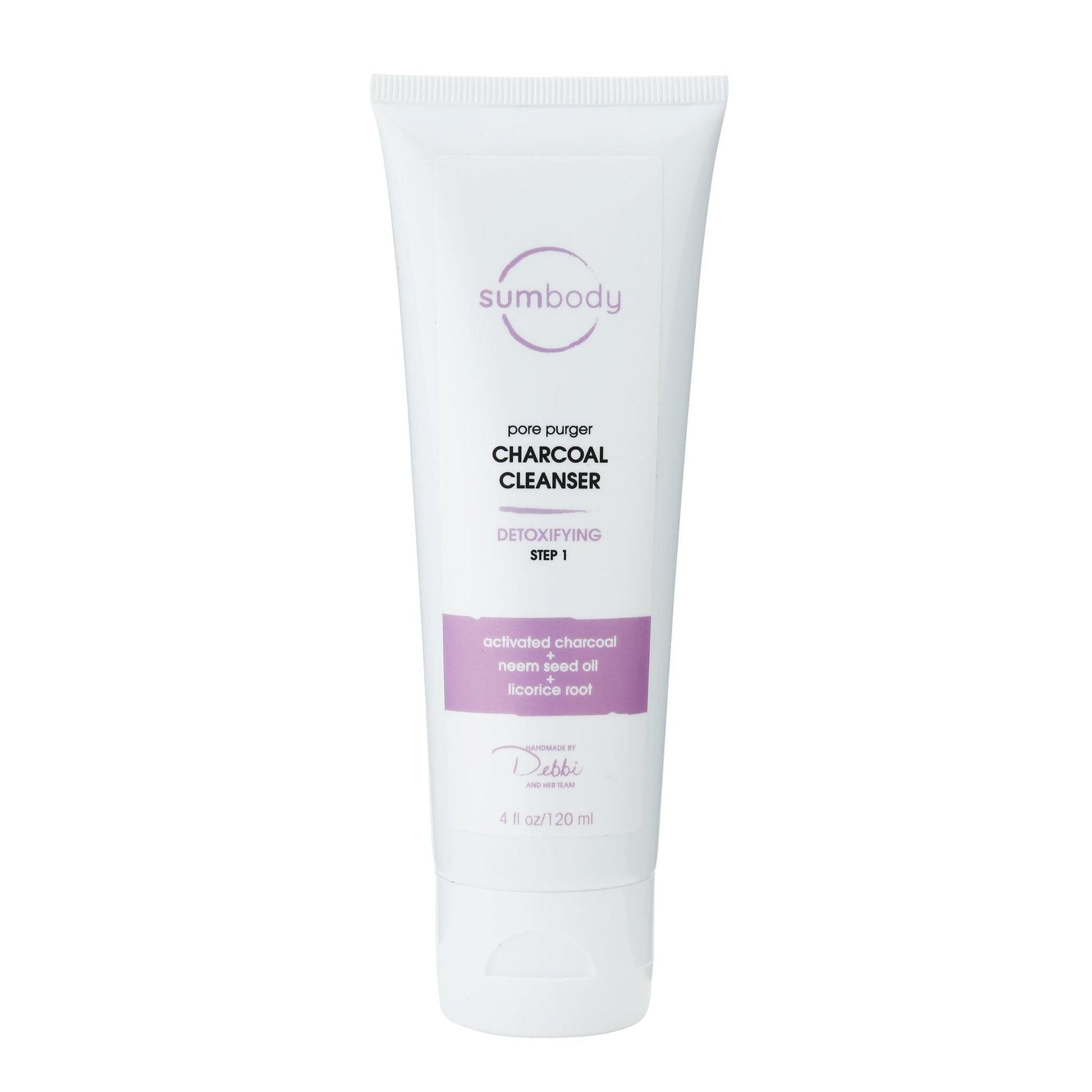 Charcoal cleanser bottle with pump dispenser for deep pore cleansing